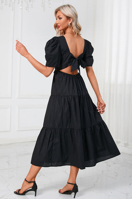 Robe Midi Noire Volants - gallery 2