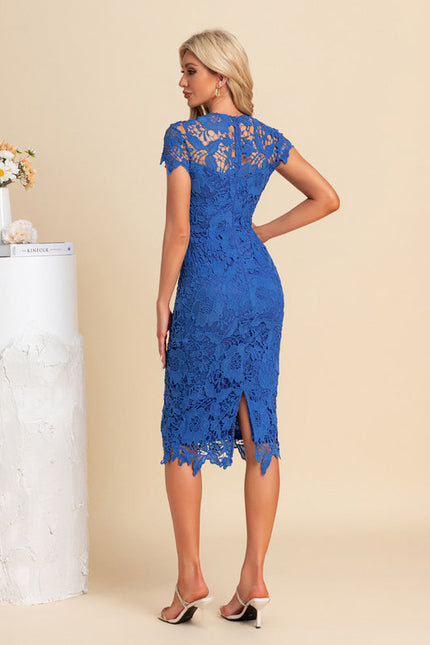 Robe Midi En Dentelle Azur - gallery 3