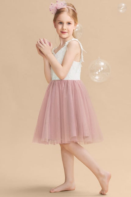 Robe Midi Enfant Dentelle Blanche