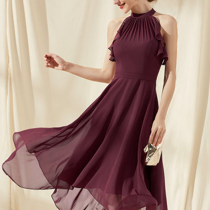 Robe Midi Flottante Bordeaux