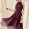 Robe Midi Flottante Bordeaux