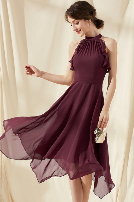 Robe Midi Flottante Bordeaux