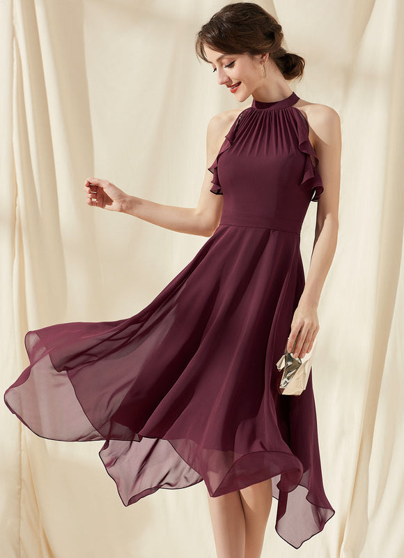 Robe Midi Flottante Bordeaux