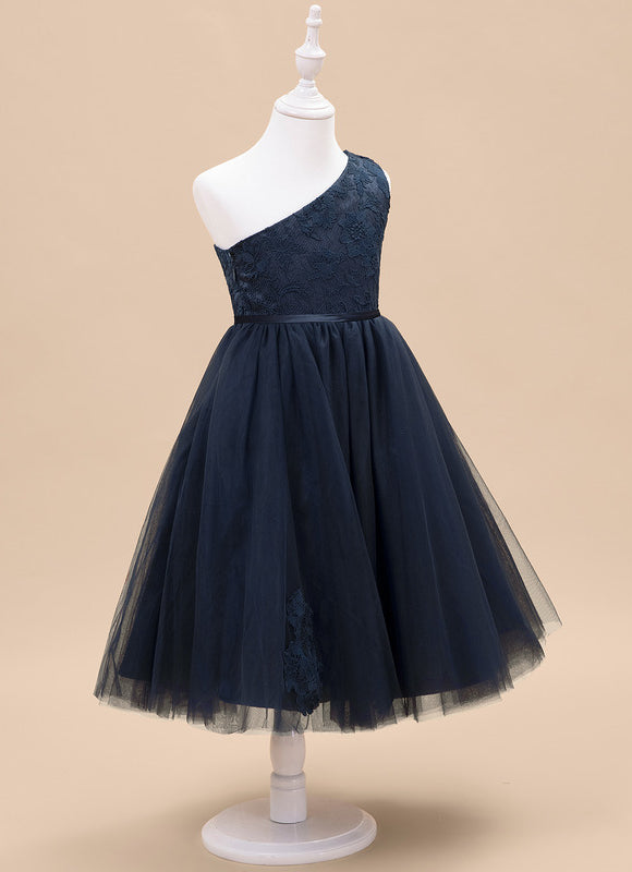 Robe Midi Tulle Une-Épaule - gallery 2