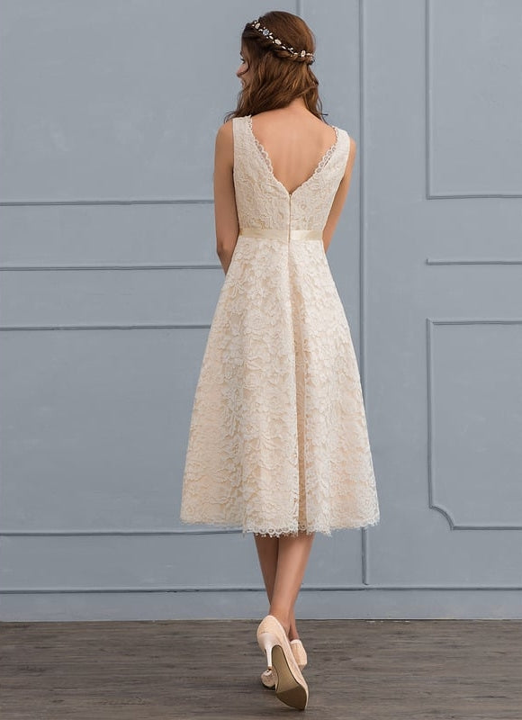 Robe Midi Dentelle Ivoire - gallery 4