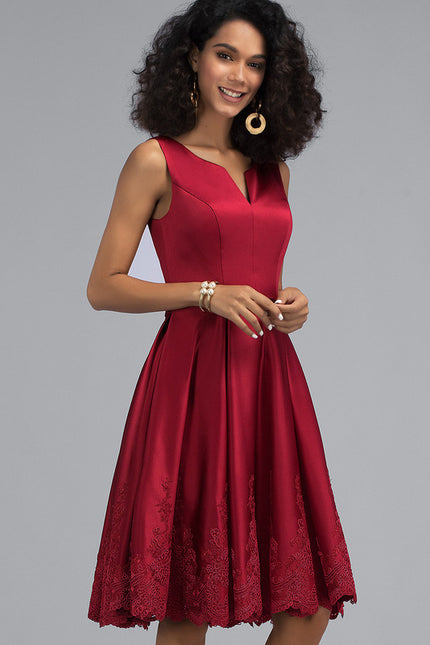 Robe Midi Bordeaux Élégante - gallery 2