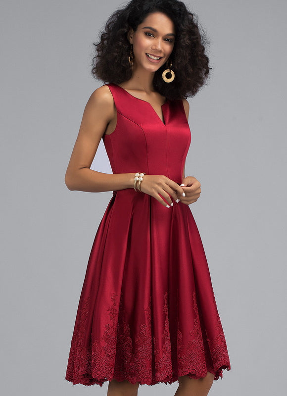 Robe Midi Bordeaux Élégante - gallery 2