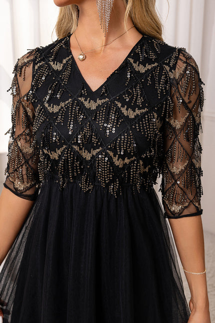 Robe Midi Noire Festive - gallery 2