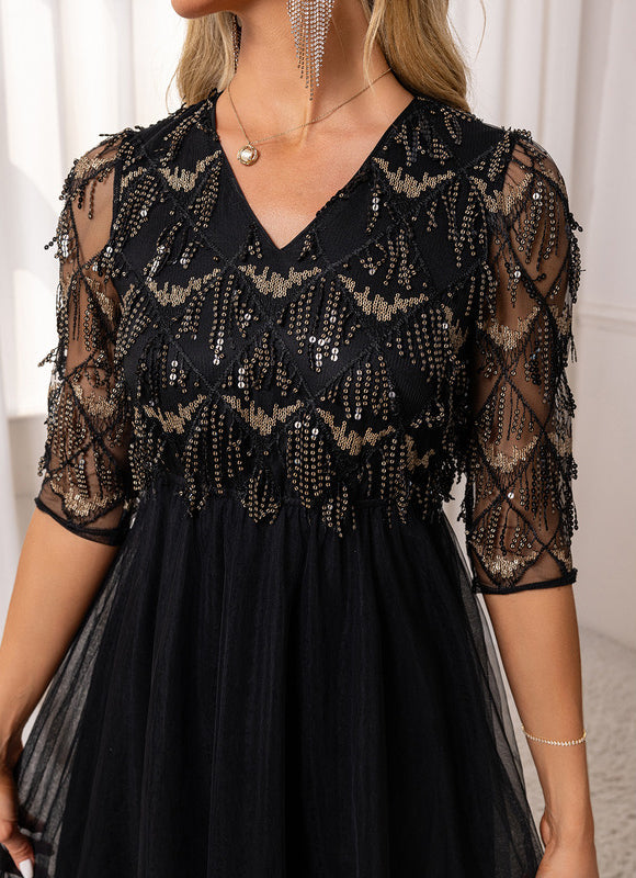 Robe Midi Noire Festive - gallery 2