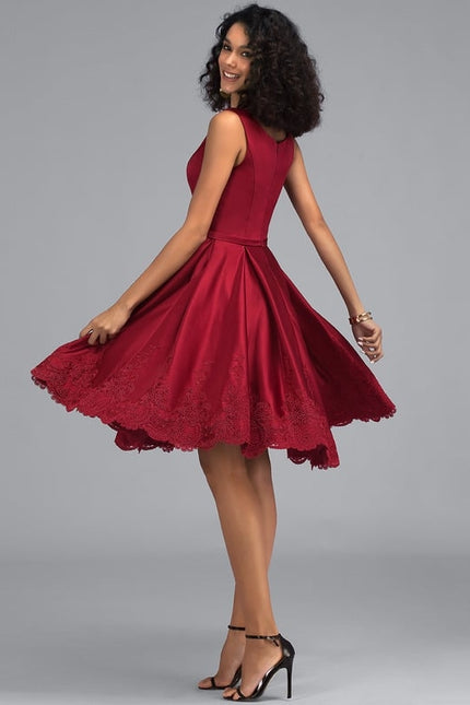 Robe Midi Bordeaux Élégante - gallery 4