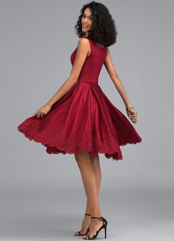 Robe Midi Bordeaux Élégante - gallery 4