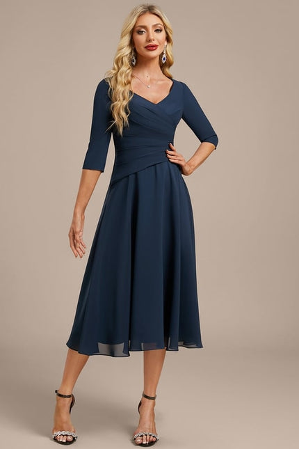 Robe Midi Fluide Marine - gallery 4