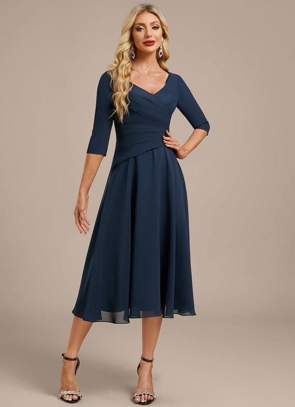 Robe Midi Fluide Marine - gallery 4