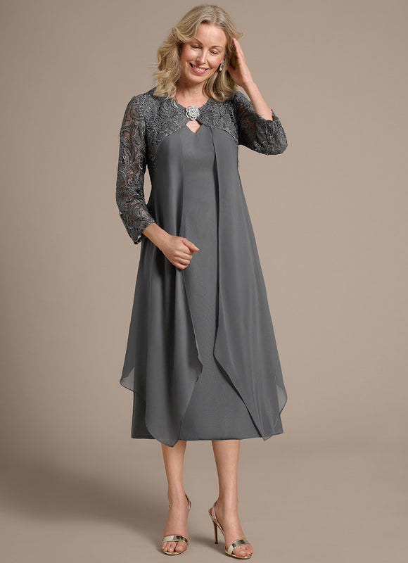 Midi Robe Droite Fluide Femme 50 Ans - gallery 5