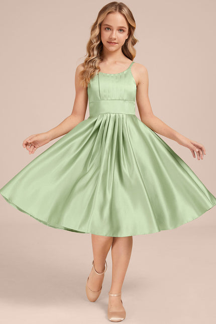 Robe Midi Satin Vert Tendre