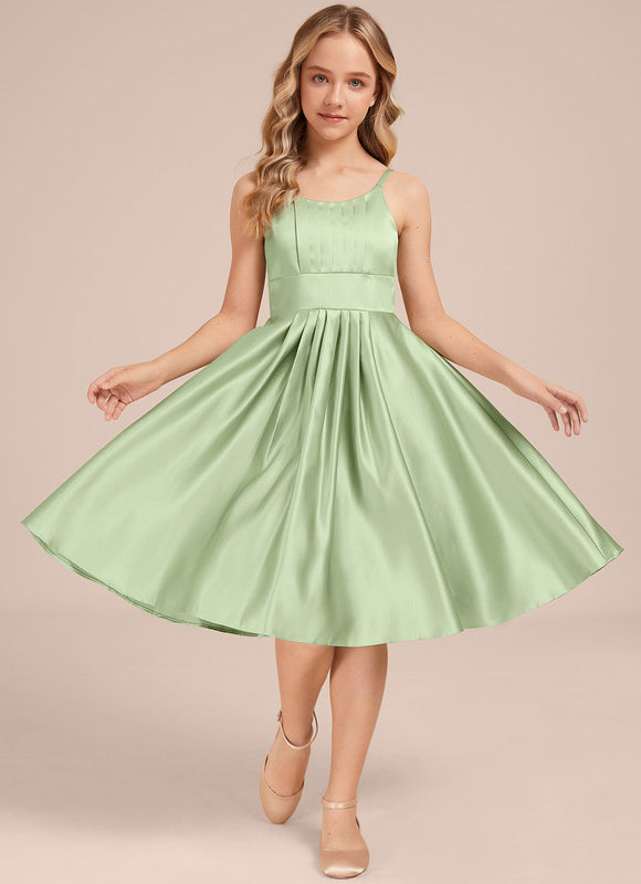 Robe Midi Satin Vert Tendre