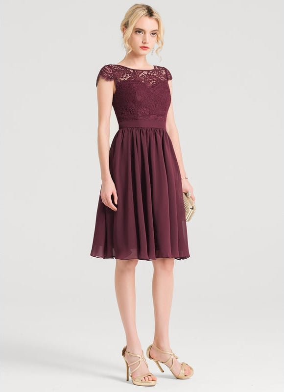 Robe Midi Dentelle Aubergine - gallery 1