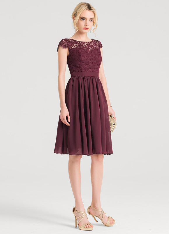 Robe Midi Élegante Bordeaux - gallery 1