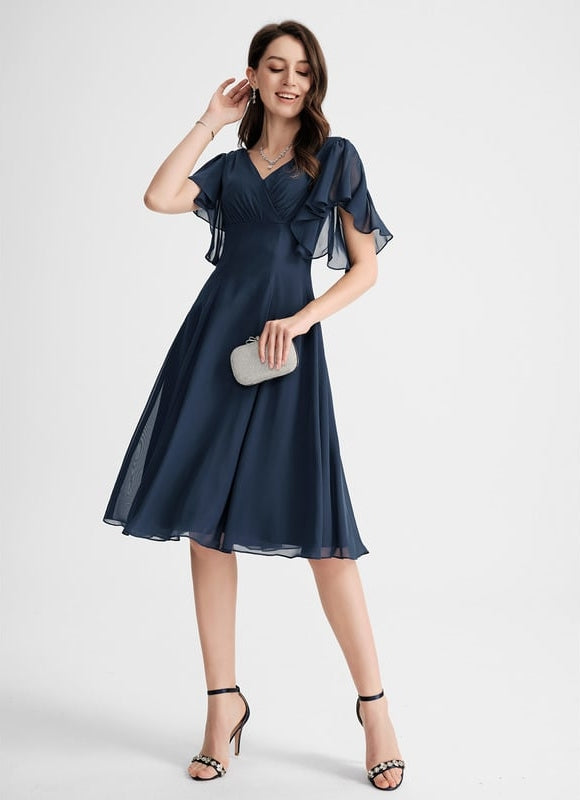 Robe Midi Aérienne Marine