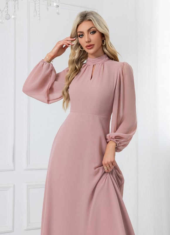 Robe Midi Fluide Rose Pâle - gallery 3