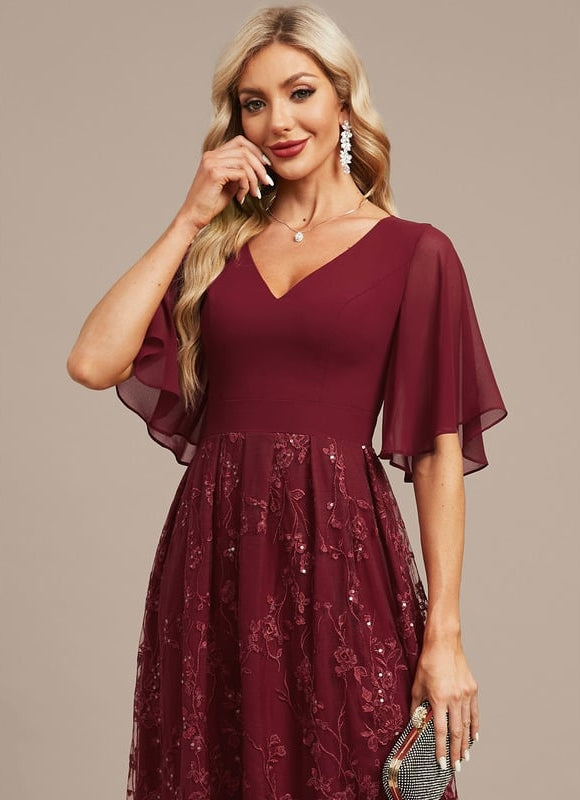 Robe Midi Émeraude Brodée - gallery 2
