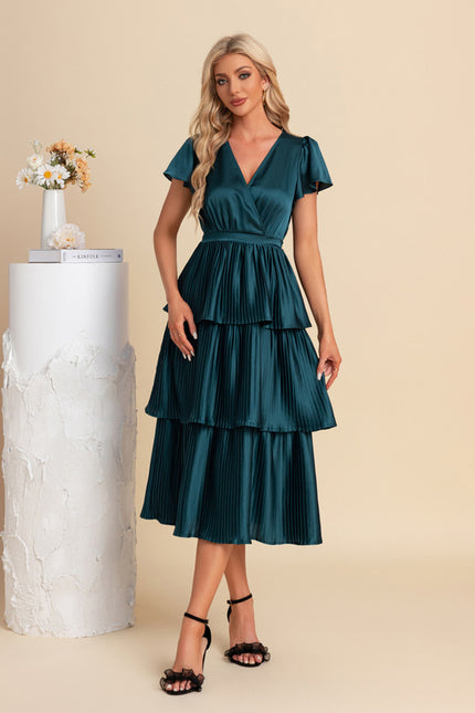 Robe Midi Plissée Satinée - gallery 1