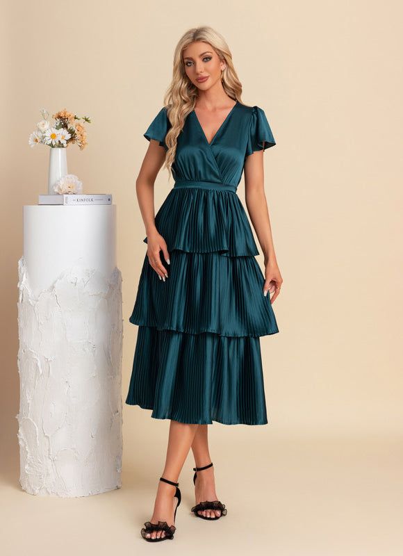 Robe Midi Plissée Satinée - gallery 1
