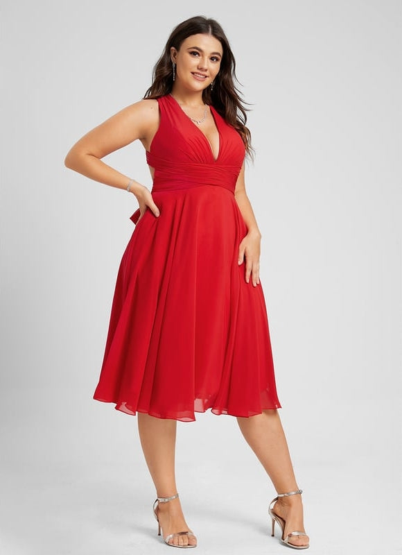 Robe Midi Rouge Élégance - gallery 7