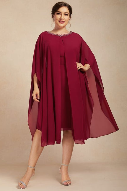Robe Midi Ailée Bordeaux - gallery 5