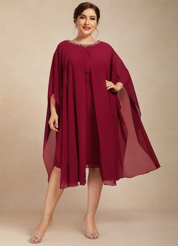 Robe Midi Ailée Bordeaux - gallery 5