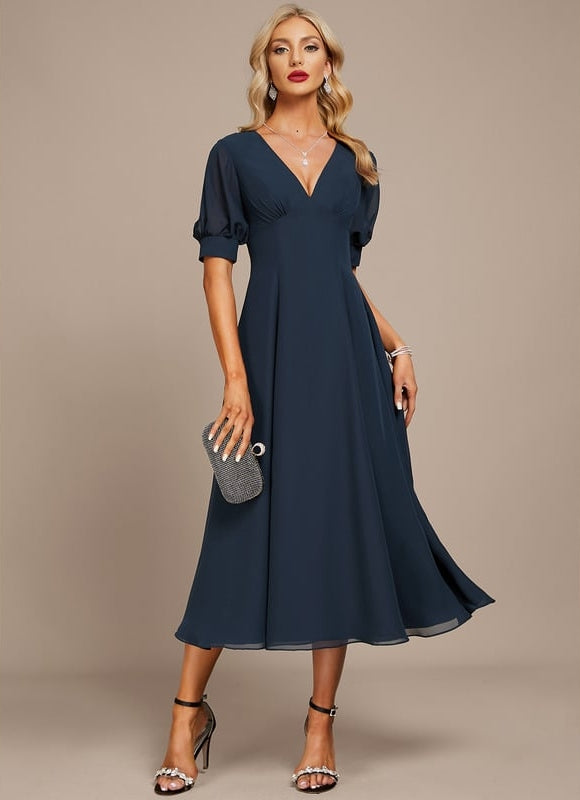 Robe Midi Fluide Grisâtre