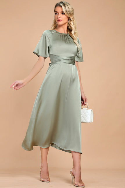 Robe Midi Satin Midi Cintrée
