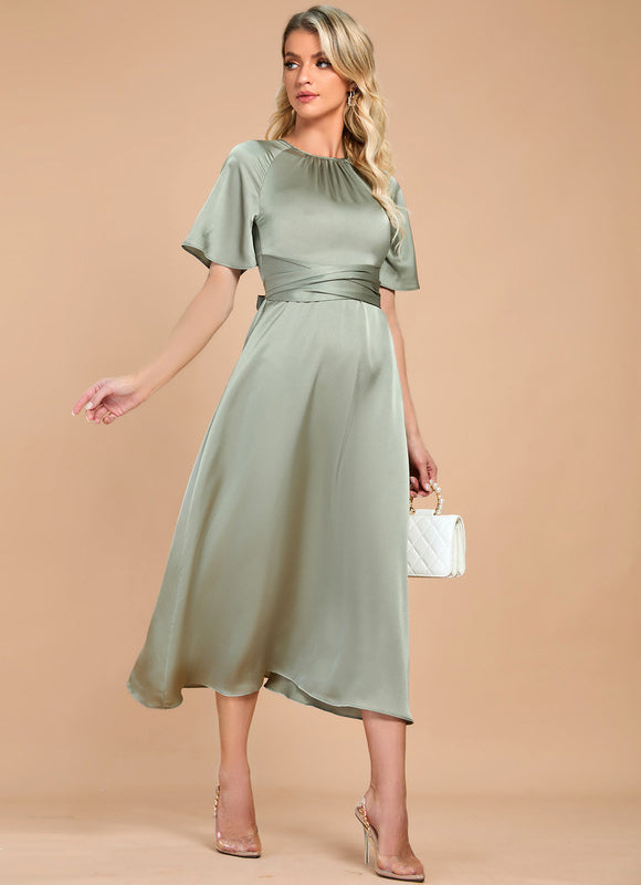 Robe Midi Satin Midi Cintrée