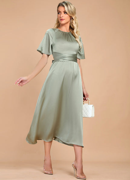 Robe Midi Satin Midi Cintrée