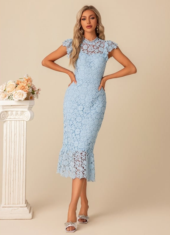 Robe Midi Céleste Dentelle - gallery 1