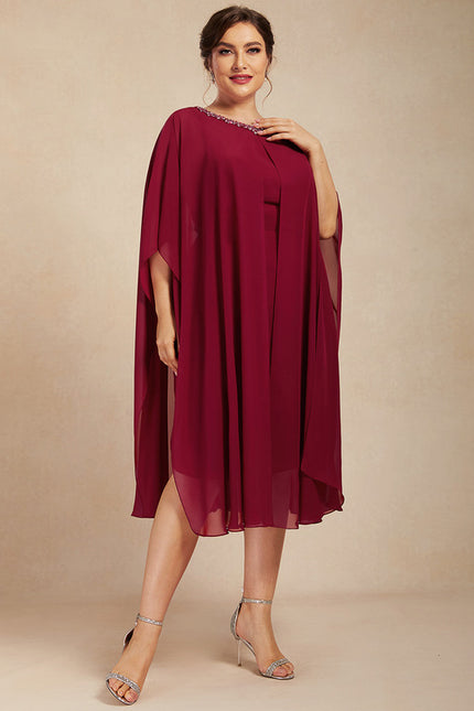 Robe Midi Ailée Bordeaux - gallery 6