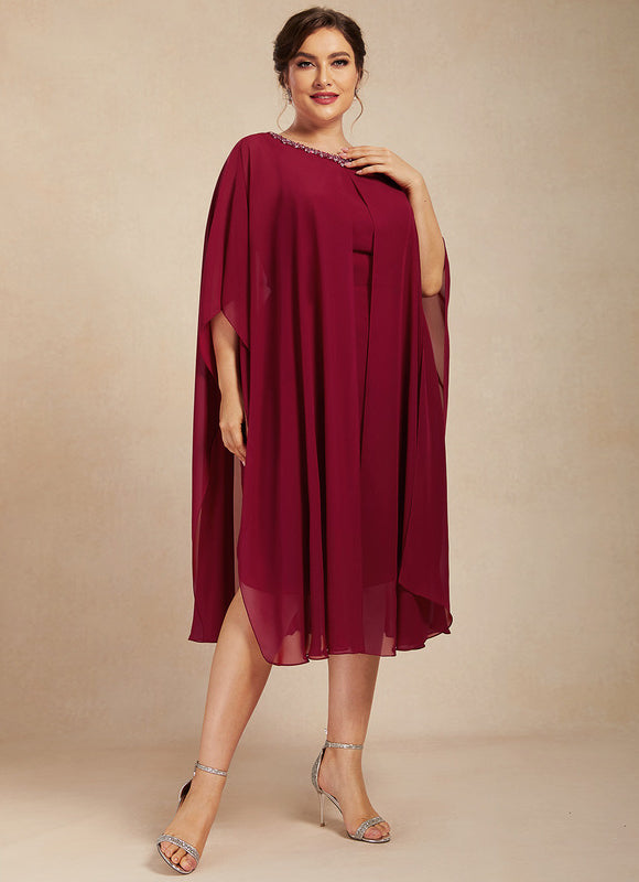 Robe Midi Ailée Bordeaux - gallery 6