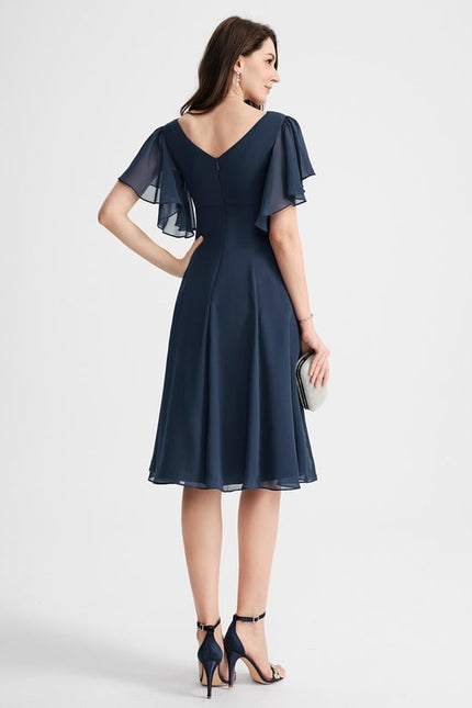 Robe Midi Aérienne Marine - gallery 1