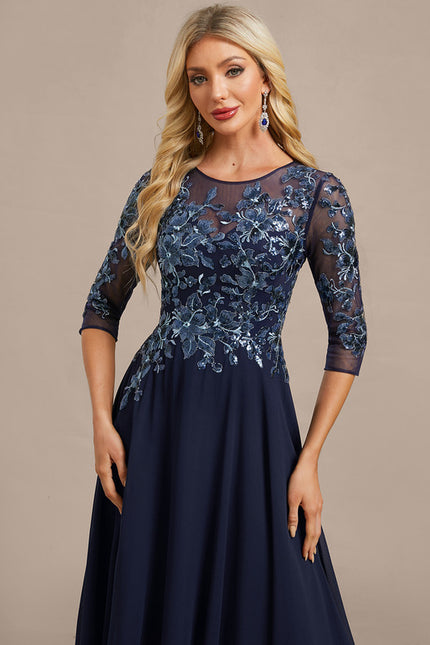 Midi Robe Habillée Pour Mariage Femme 60 Ans - gallery 1
