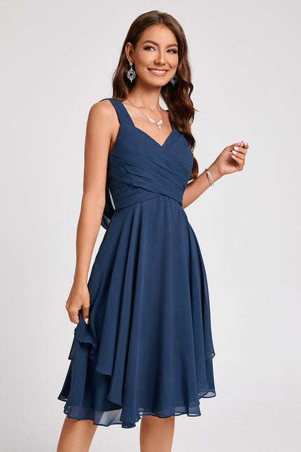 Robe Midi Aérienne Marine - gallery 6