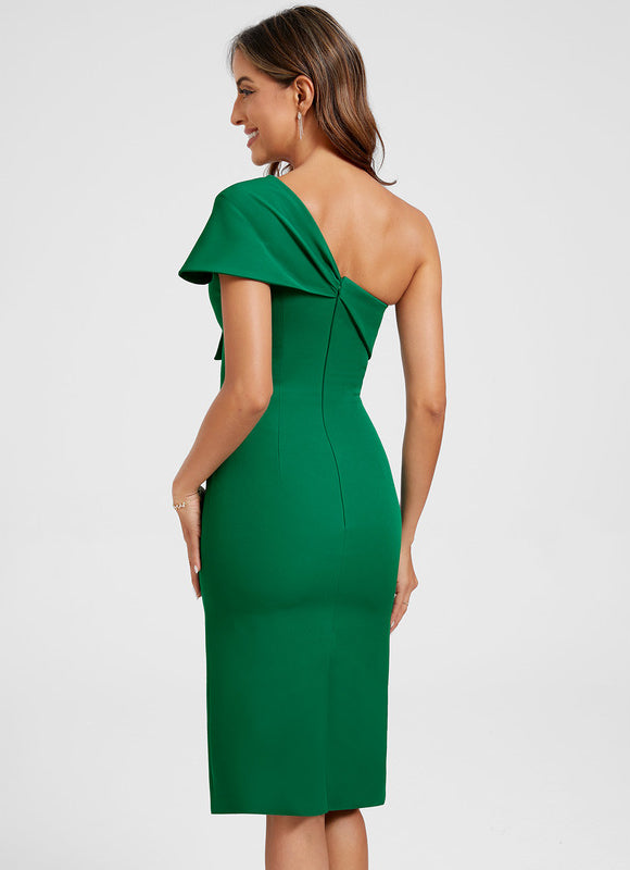 Robe Midi Asymétrique Verte - gallery 5