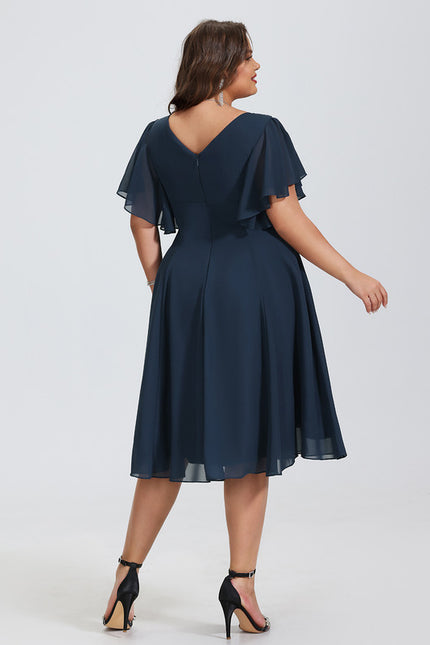 Robe Midi Aérienne Marine - gallery 7