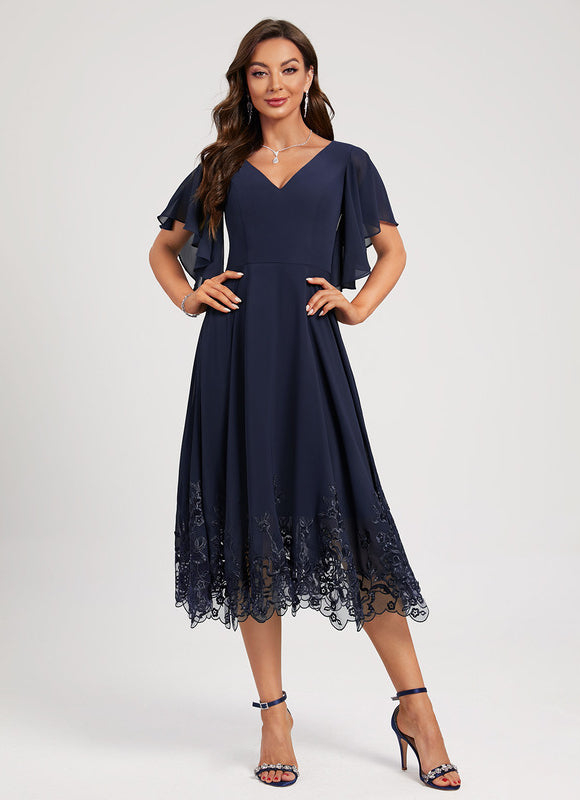 Robe Midi Émeraude Dentelle - gallery 6
