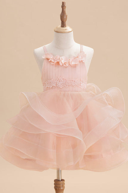 Robe Midi Fille Rose Tulle