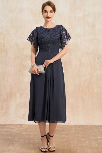 Robe Midi Mousseline Marine