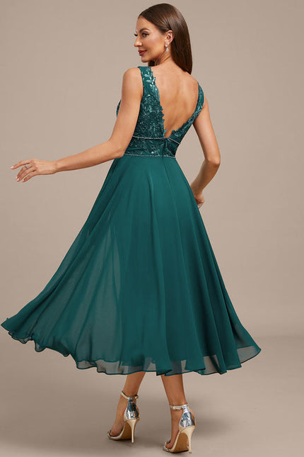 Robe Midi Émeraude Brodée - gallery 6