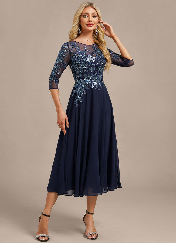 Midi Robe Habillée Pour Mariage Femme 60 Ans - gallery 5