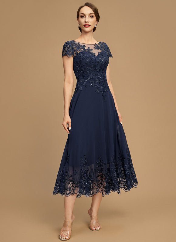 Robe Midi Bleu Élégante