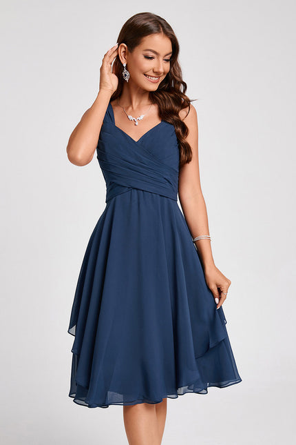 Robe Midi Aérienne Marine - gallery 3