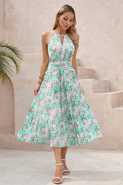 Robe Midi Midi Floral Aquatique - gallery 1